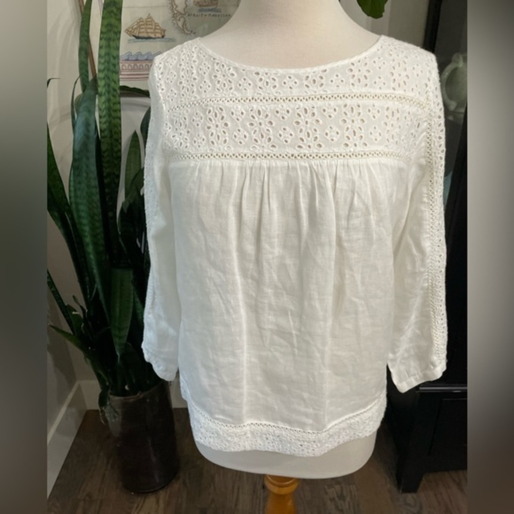 The Impeccable Pig White Eyelet Cotton Shirt